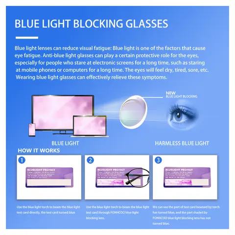 Lunettes de protection, Anti lumière bleue d’ordinateur, UV400