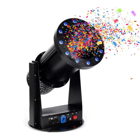 Machine à confettis 1500W contrôle DMX,12 LED RGB