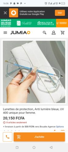 Lunettes de protection, anti reflets, anti lumière bleue d’ordinateur tablette, télévision